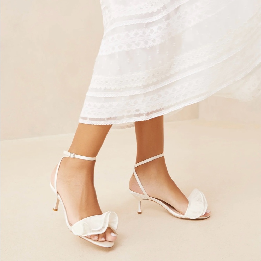 Elena Pearl Pleated Ruffle Sandal